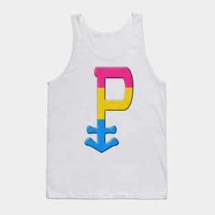 Pansexual Symbol in Pride Flag Colors Tank Top